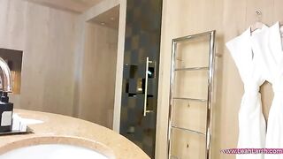 Redhead babe Leah Meow got fucked hard by Johnny Sins in a hotel room