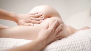 The man gently caressed her with his fingers during a romantic massage