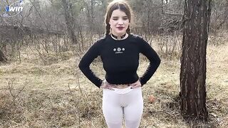 Forest lover gets fucked outdoors by horny guy