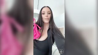 A busty brunette gets fucked in a hotel room, showcasing her huge tits