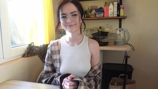 A nerdy girl showed her real face and proved to be a true pegging force to be reckoned with