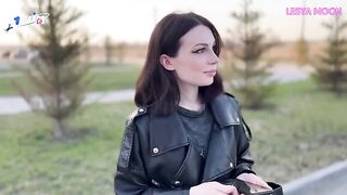 The girl next door, Lesya Moon, got wet from looking at some great photos