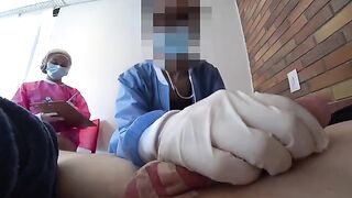 Two crazy nurses checked my cock in the hospital corridor