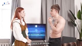 The Tailor's Temptation: A Steamy Session of Sizing Up Ends on Her Face with Luna Rishi’s fiery red hair and captivating green eyes