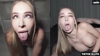 A petite teen with an incredible slim figure gets fucked hard in doggy style