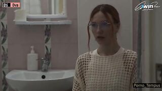 A schoolgirl was fucked by two cocks in an intense threesome scene