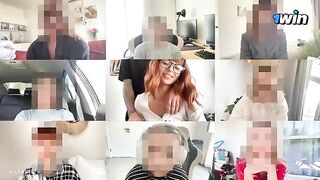 A sexy girl fucks with a guy on a zoom call