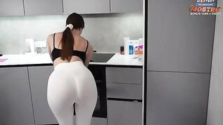 A cleaning lady polished the cock of a guy in POV style