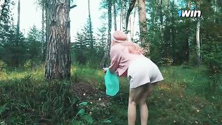 A beautiful girl got lost in the forest and met a forester with an impressive endowment