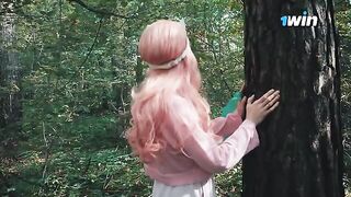 A beautiful girl got lost in the forest and met a forester with an impressive endowment