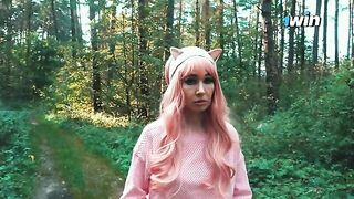 A beautiful girl got lost in the forest and met a forester with an impressive endowment