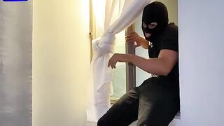 A masked thief breaks into the house of the sexy Latina milf Lina Henao and they have a hot encounter