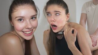 The guy hammered the girl in doggy style until he finished in her pussy