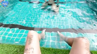 My girlfriend's best friend fucked with me in the pool