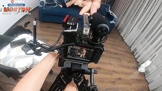 Behind the scene with a beautiful blonde and her intense, rough sex performance