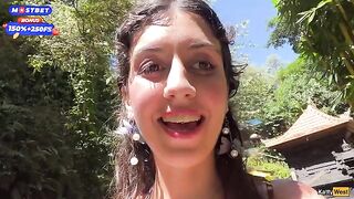 Public blowjob and cum walk action by the waterfall, risky and wild!