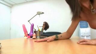 A sick boss fucks his secretary in the office, he is very naughty
