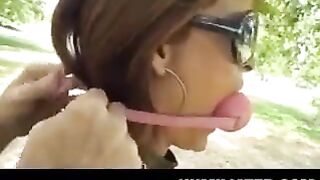 Women tied up in a Bond-like situation, waiting for domination