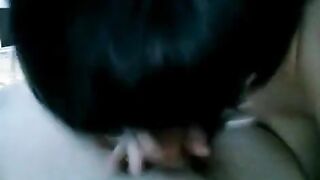A drunk brunette woke her husband up with a blowjob, showcasing passionate homemade heat