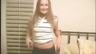 A pretty young girl gets fucked at home