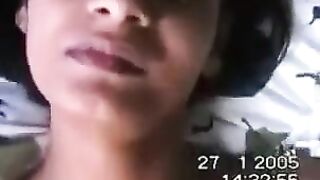 Embarrassed girl lost virginity to a member at home