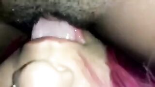 A cute Latin girl has a thick forest down there and it had to be licked