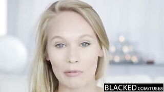 Skinny blonde girl fucked by BBC in a casting session
