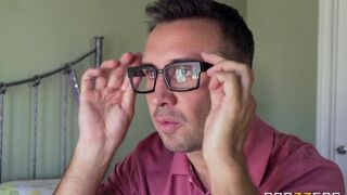 The guy tore red panties from the girl and had sex with her