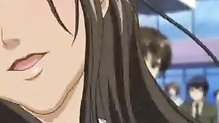Nymphos get spanked and fucked in an epic hentai scene