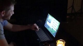 The wife got excited after watching porn and attacked her husband’s cock
