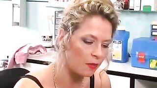 A girl with a large clitoris plays with her new piercing