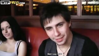 Two pickup guys fucked ex-wife of a rich Russian in the toilet of cafe