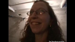A hot girl is having fun with three guys at the same time