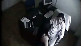 Spy camera in massage cabin - don't peek!