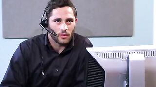 Sexual employees have sex right on the desktop in the office