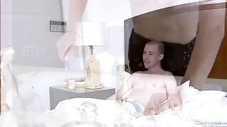 Amber Rain fucks with her husband and his friend in threesome