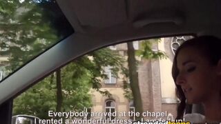 A newlywed bride got fucked by a taxi driver and spread her legs