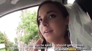A newlywed bride got fucked by a taxi driver and spread her legs