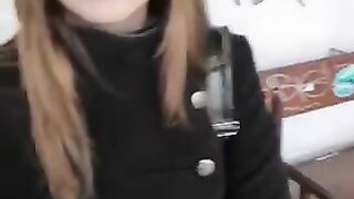A pick-up guy picked up a girl at the bus stop