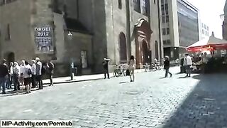 I showed my juicy pussy to all the passers-by