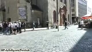 I showed my juicy pussy to all the passers-by