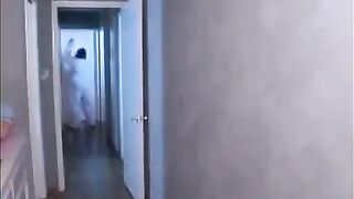 The sexy brunette has sex with a huge penis of the monster