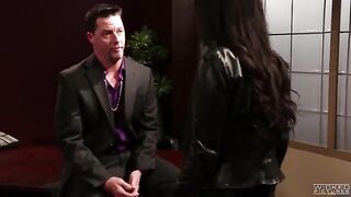 The young guy fucked Asa Akira on the table in the office