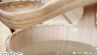 A mature woman was offered sex in the sauna by a young man