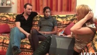The girl quickly figured out that they wanted sex from her and she was not against it