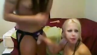 The first size blonde with big boobs has sex in the chat