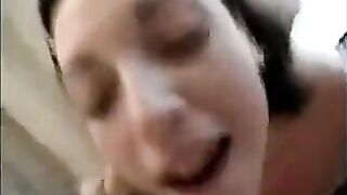 A friend is cleaning up sperm from the vagina and anus with a tongue