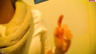 Girl came to toilet and started rubbing herself, got fucked there
