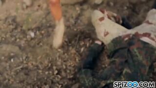 Man fucked two sexy blondies in the abandoned warehouse