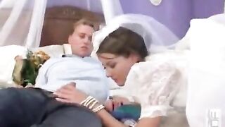 A hot group sex session with the participation of a newly-wed bride